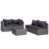 vidaXL Set Divani da Giardino 9 pz con Cuscini in Polyrattan Grigio