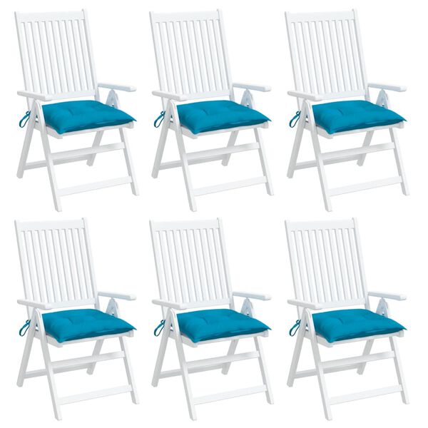 vidaXL Cuscini per Sedia 6 pz Azzurro 40x40x7 cm in Tessuto Oxford