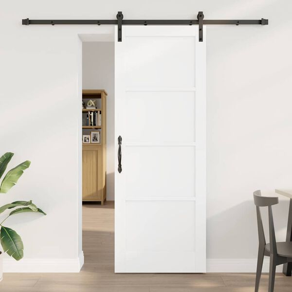 vidaXL Porta scorrevole Bianco 78 x 211 cm Pino massello