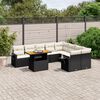 vidaXL Set Divani da Giardino 10pz con Cuscini in Polyrattan Nero