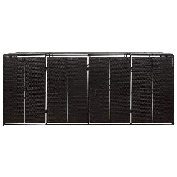 vidaXL Copribidone Quadruplo Nero 274x80x117 cm in Polyrattan