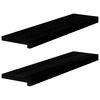 vidaXL Davanzali 2 pz Marrone-nero 80x20x2 cm Legno Massello Rovere