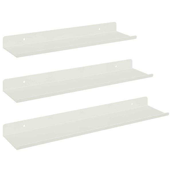 vidaXL Mensola sospesa 3 pcs Bianco 40 x 9 x 2,5 cm Acciaio