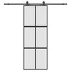 vidaXL Porta Scorrevole Set Ferramenta Nera 76x205 cm Vetro Temperato
