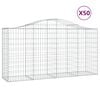 vidaXL Cesti Gabbioni ad Arco 50 pz 200x50x100/120 cm Ferro Zincato