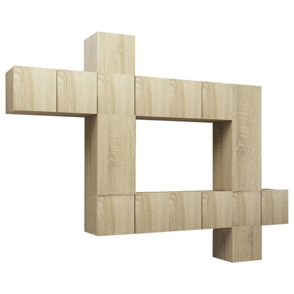 vidaXL Set di Mobili TV 10 pz Rovere Sonoma in Legno Multistrato