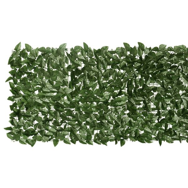 vidaXL Paravento da Balcone con Foglie Verde Scuro 200x75 cm