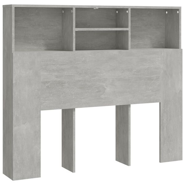vidaXL Testiera con Contenitore Grigio Cemento 120x19x103,5 cm