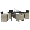 vidaXL Set da Pranzo per Giardino 5 pcs Grigio chiaro polyrattan