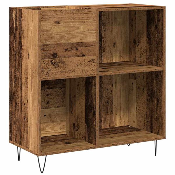 vidaXL Mobile porta vinili Legno vecchio 85 x 38 x 89 cm