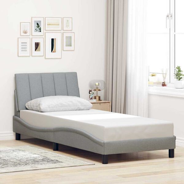 vidaXL Giroletto senza Materasso Hanko Grigio Chiaro 80x200 cm Tessuto