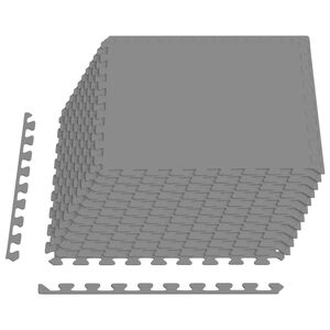 vidaXL Tappetino per piscina 12 pz Grigio 4,32 m&sup2; Schiuma EVA