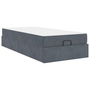 vidaXL Struttura letto con materasso 2 pz Grigio Sfumato Velluto