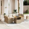 vidaXL Set Divani da Giardino 7 pz con Cuscini Beige in Polyrattan
