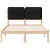 vidaXL Letto con Testiera Rivestita Nero 120 x 190 cm Pino massello