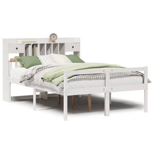 vidaXL Letto Libreria senza Materasso Bianco 140x200 cm Legno di Pino