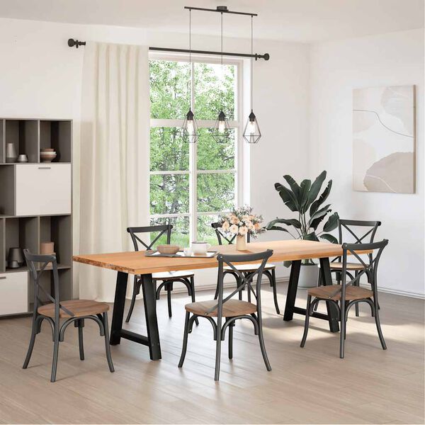 vidaXL Gambe per tavolo da pranzo a forma di A 2 pz nere 70x(72-73) cm in acciaio