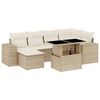 vidaXL Set Divani da Giardino 7 pz con Cuscini Beige in Polyrattan