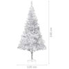 vidaXL Albero di Natale Preilluminato con Palline Argento 240 cm PET