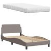 vidaXL Letto con Materasso Hanko Tortora 100x200 cm in Tessuto