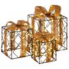 vidaXL Scatola regalo di Natale illuminata 3 pz 150 LED Bianco caldo