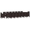 vidaXL Set da pranzo da giardino con cuscini 17 pcs Marrone PP