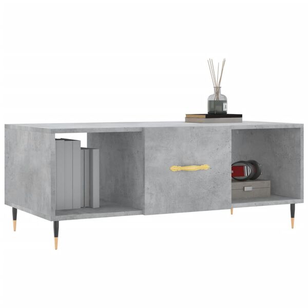 vidaXL Tavolino Salotto Grigio Cemento 102x50x40 cm Legno Multistrato