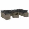 vidaXL Set Divani da Giardino 11 pz con Cuscini in Polyrattan Grigio
