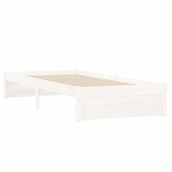 vidaXL Giroletto Bianco in Legno Massello 75x190 cm Small Single