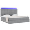 vidaXL Letto con contenitore e LED con led Grigio chiaro 200 x 200 cm