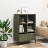 vidaXL Credenza Verde Oliva 68x39x103,5 cm in Acciaio
