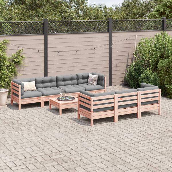 vidaXL Set Divani da Giardino 8 pz con Cuscini Massello Abete Douglas