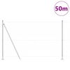 vidaXL Recinzione con pali. Argento 1.6 x 50 m