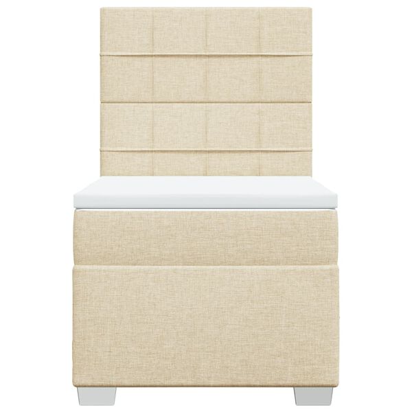 vidaXL Giroletto a Molle con Materasso Crema 100x200 cm in Tessuto