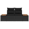 vidaXL Divano da giardino Nero 184 x 62 x 85cm polyrattan