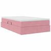 vidaXL Letto con contenitore e materasso Rosa 120 x 200 cm Velluto