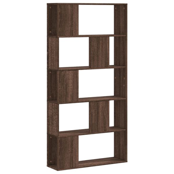 vidaXL Libreria 5 Ripiani Rovere Marrone 80,5x23,5x162,5cm Multistrato