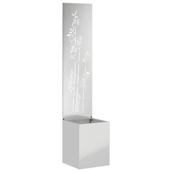 vidaXL Schermo per privacy in giardino Floreale Argento 32 x 140 cm