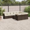 vidaXL Set Divani da Giardino 11 pz con Cuscini Polyrattan Marrone