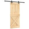 vidaXL Porta scorrevole Naturale e Nero 85 x 210 cm