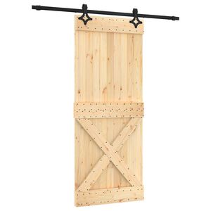 vidaXL Porta scorrevole Naturale e Nero 85 x 210 cm