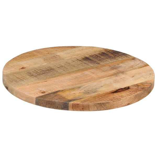 vidaXL Piano per Tavolo &Oslash; 60x2,5cm Rotondo Legno Massello Grezzo Mango