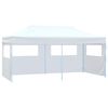 vidaXL Gazebo Pieghevole con 4 Pareti 3x6 m Acciaio Bianco