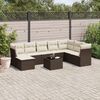 vidaXL Set Divani da Giardino 9pz con Cuscini Marrone in Polyrattan