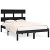 vidaXL Giroletto Nero in Legno Massello 135x190 cm Double