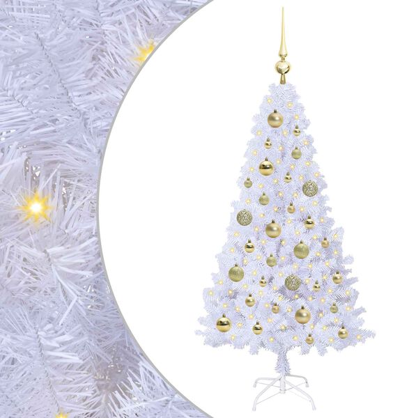 vidaXL Albero di Natale artificiale Bianco 120 cm PVC e Acciaio