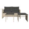 vidaXL Set Divano da Giardino 3pz con Cuscini Grigio Chiaro Polyrattan