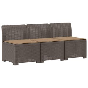 vidaXL Divano da giardino 3 posti con cuscini in look rattan 3 posto