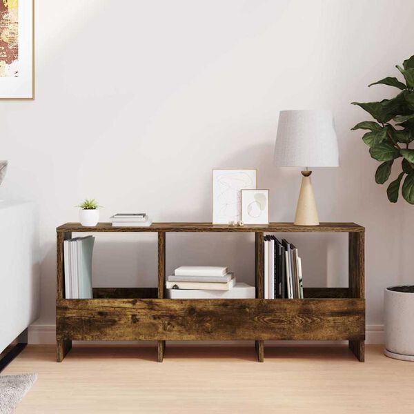 vidaXL Scaffale per riviste Rovere fum&eacute; 102 x 30 x 45 cm