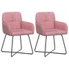 vidaXL Sedie da pranzo 2 pz Velluto Rosa 59 x 56,5 x 86 cm